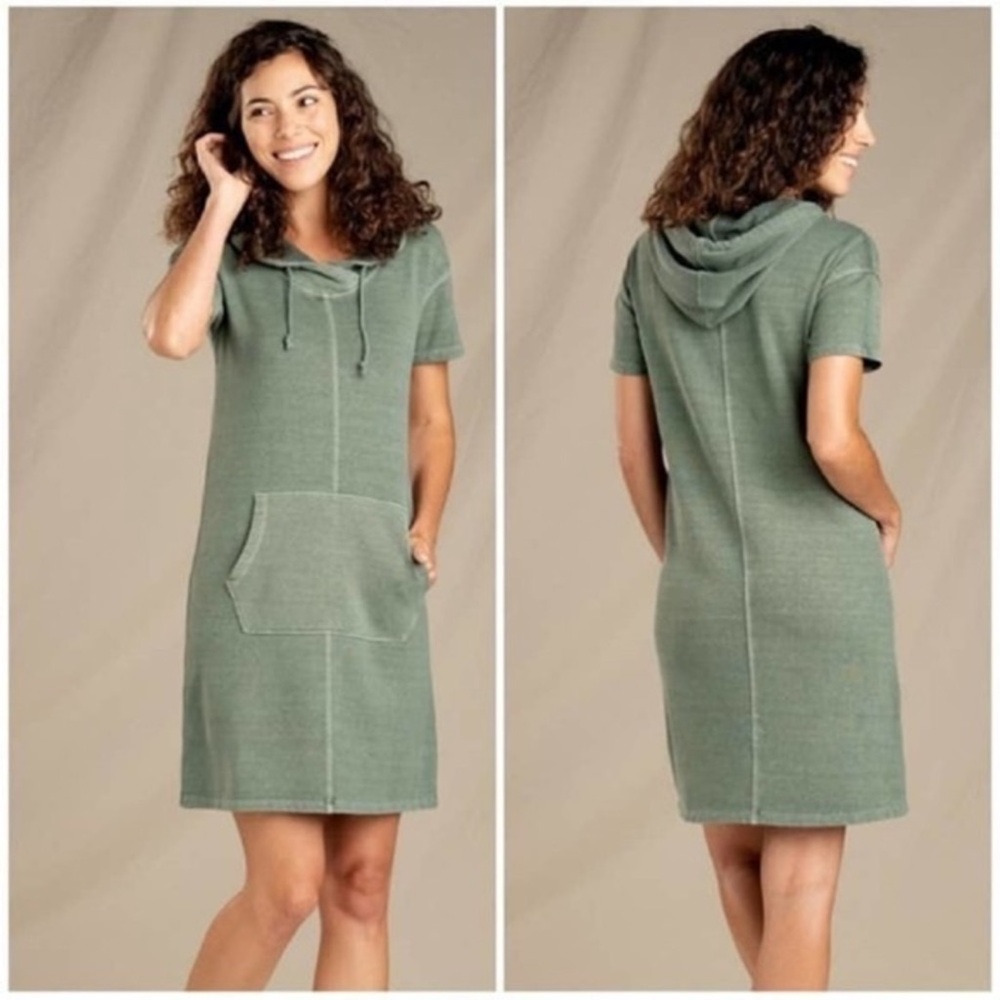 Toad&CO hooded sweatshirt dress olive size S